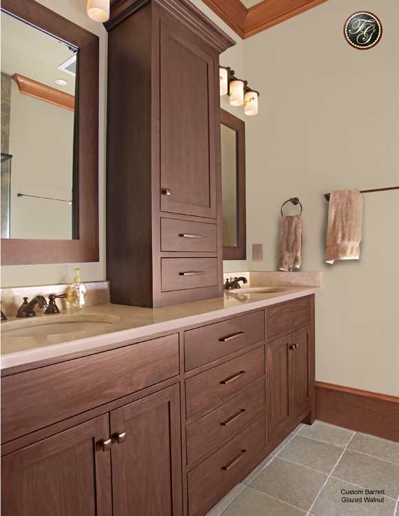 Glazed Walnut Bathroom by The Furniture Guild